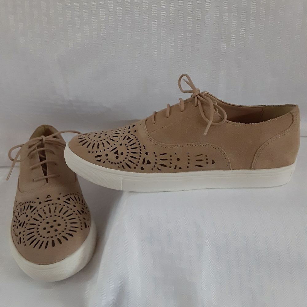 Suede Naughty Monkey Laser cut sneakers.